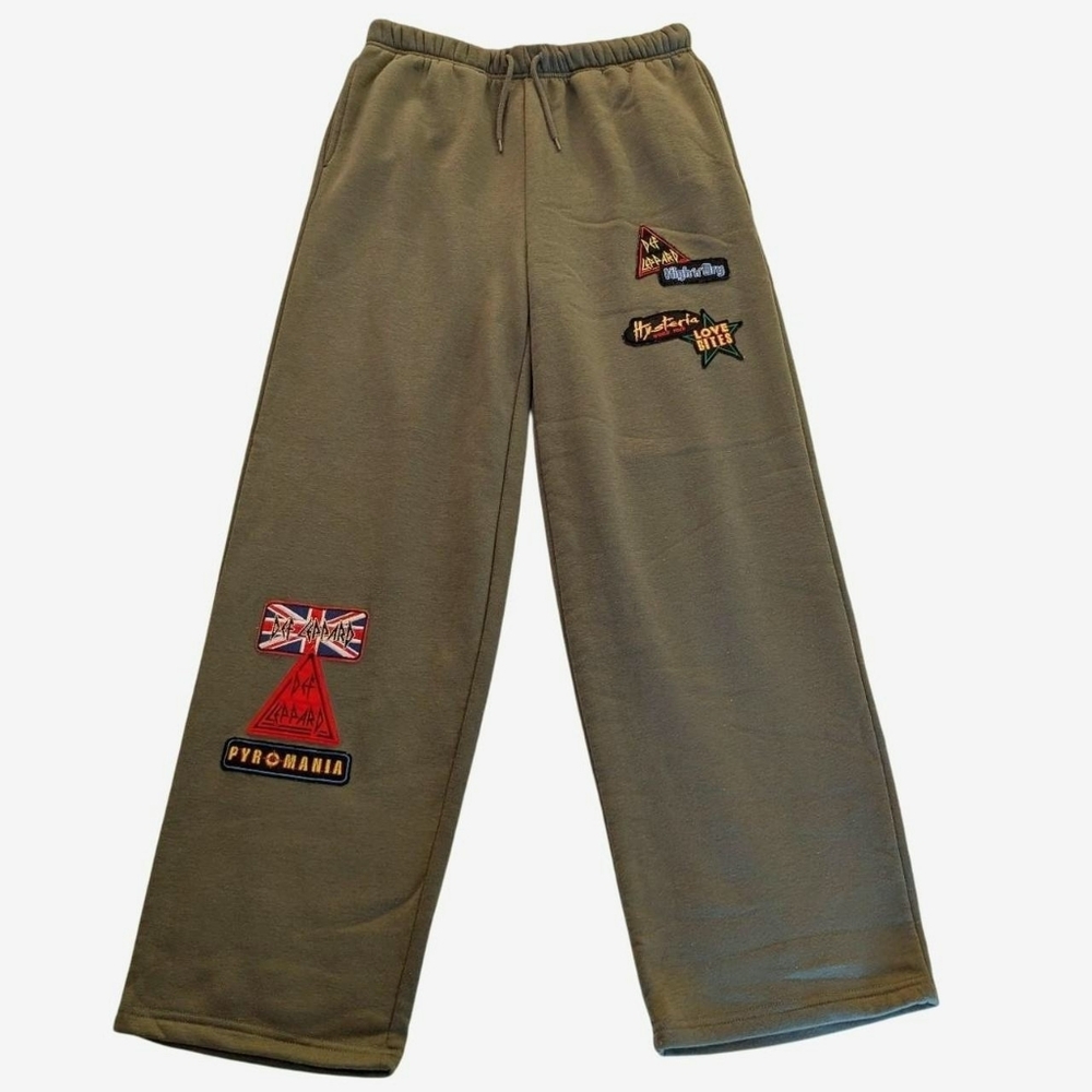 Def Leppard green patch sweatpants